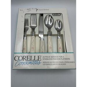 Corelle ENGLISH BREAKFAST 20pc Stainless FLATWARE Set Cottagecore Farmhouse NEW